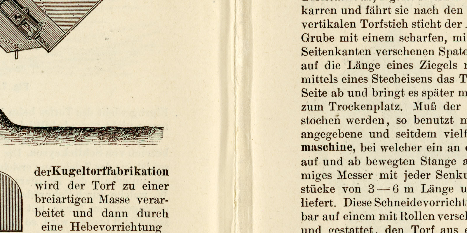 Torfgewinnung ca 1897 historische Bildtafel Holzstich