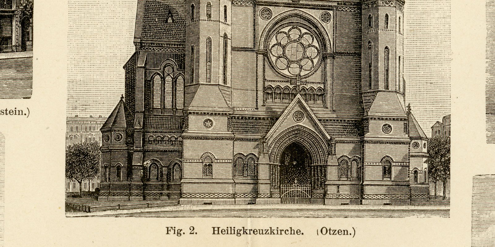 Berliner Bauten II ca 1893 historische Bildtafel Holzstich