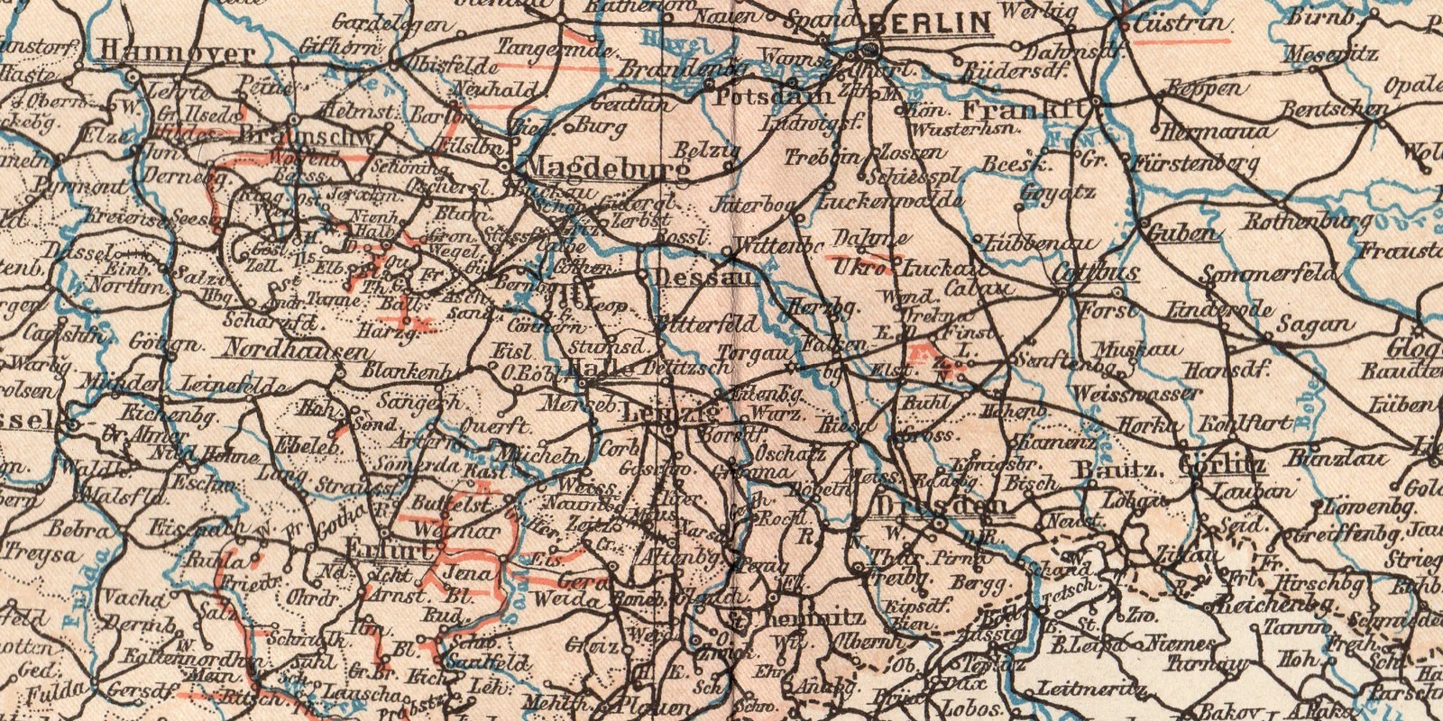 Deutsches Reichen Eisenbahnen ca 1887 historische Karte Lithographie