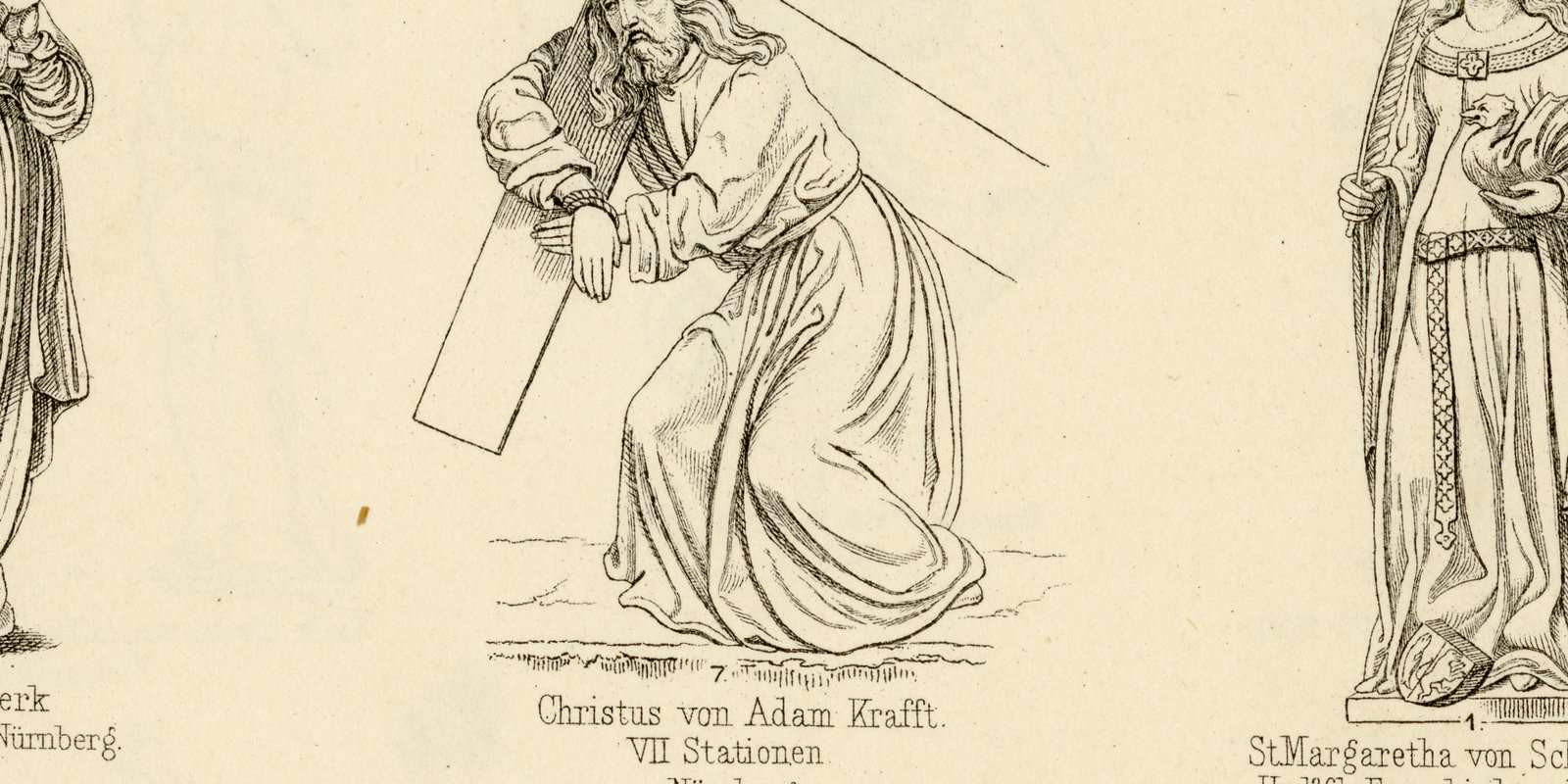 Bildhauerkunst VII - VIII ca 1893 historische Bildtafel Holzstich