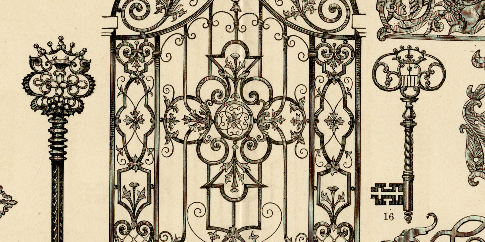 Schmiedekunst ca 1897 historische Bildtafel Holzstich