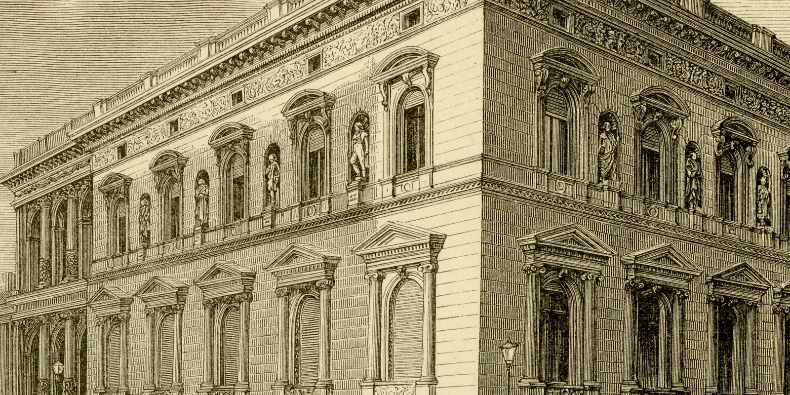 Berliner Bauten ca 1882 historische Grafik Holzstich