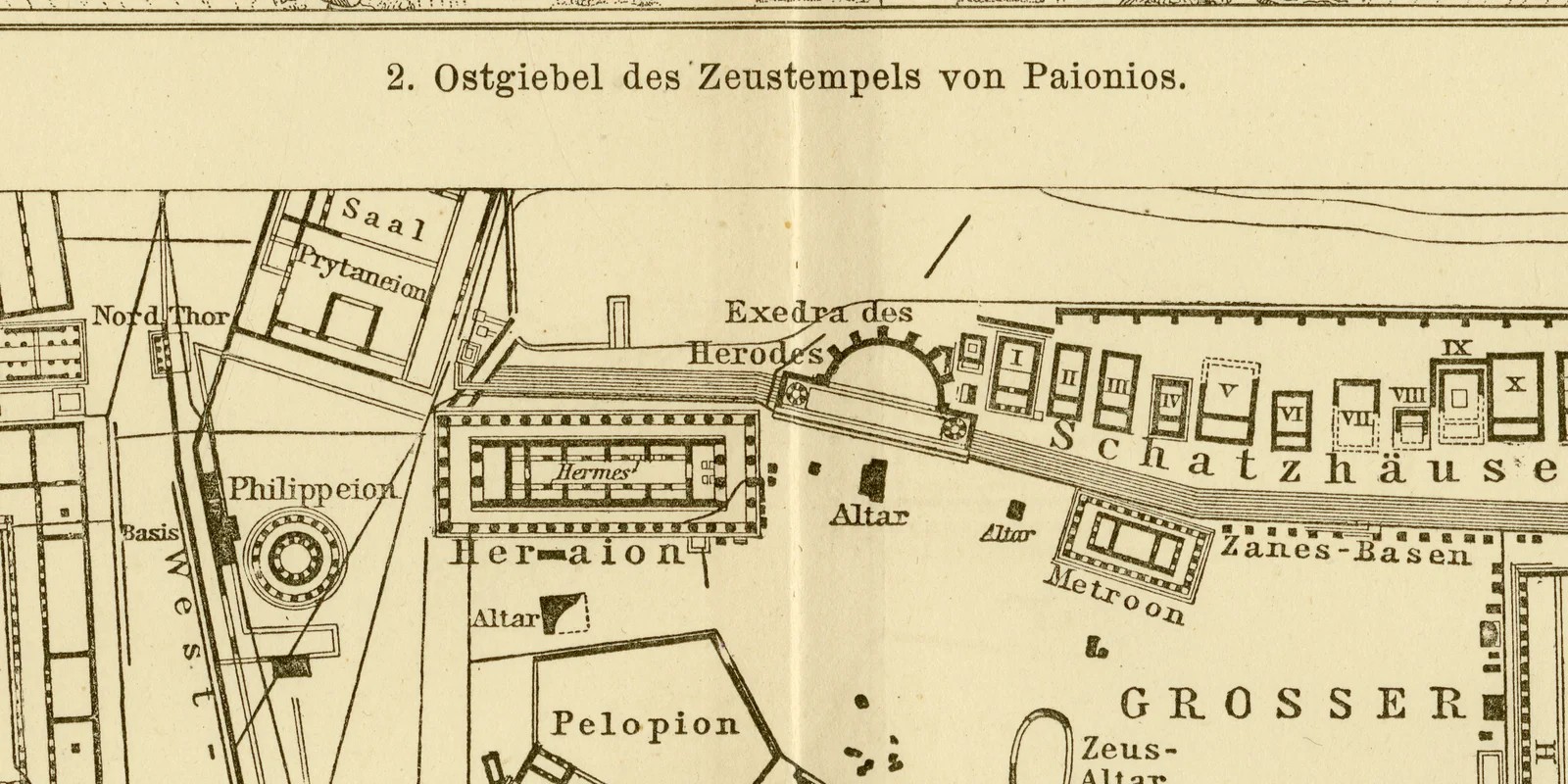 Olympia Ausgrabungen ca 1885 historische Grafik Holzstich