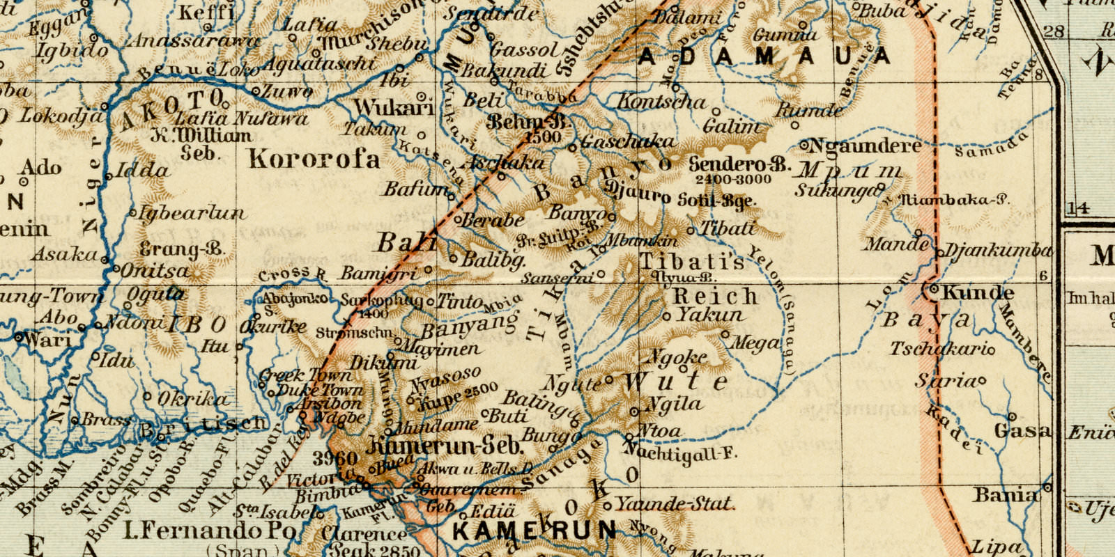 Deutsche Kolonien ca 1895 historische Karte Lithographie