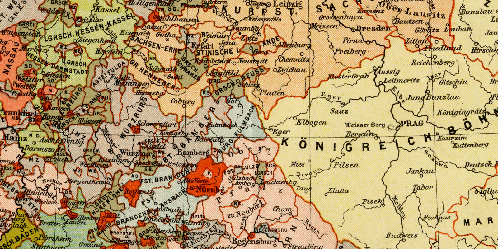 Deutschland nach dem westfälischen Frieden vom Jahre 1648 ca 1894 historische Karte Lithographie