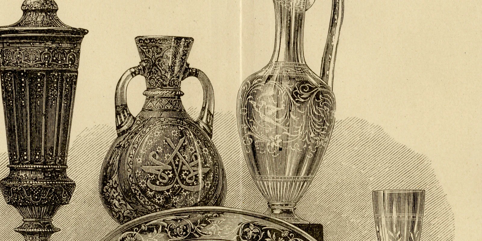 Glas II ca 1884 historische Grafik Holzstich
