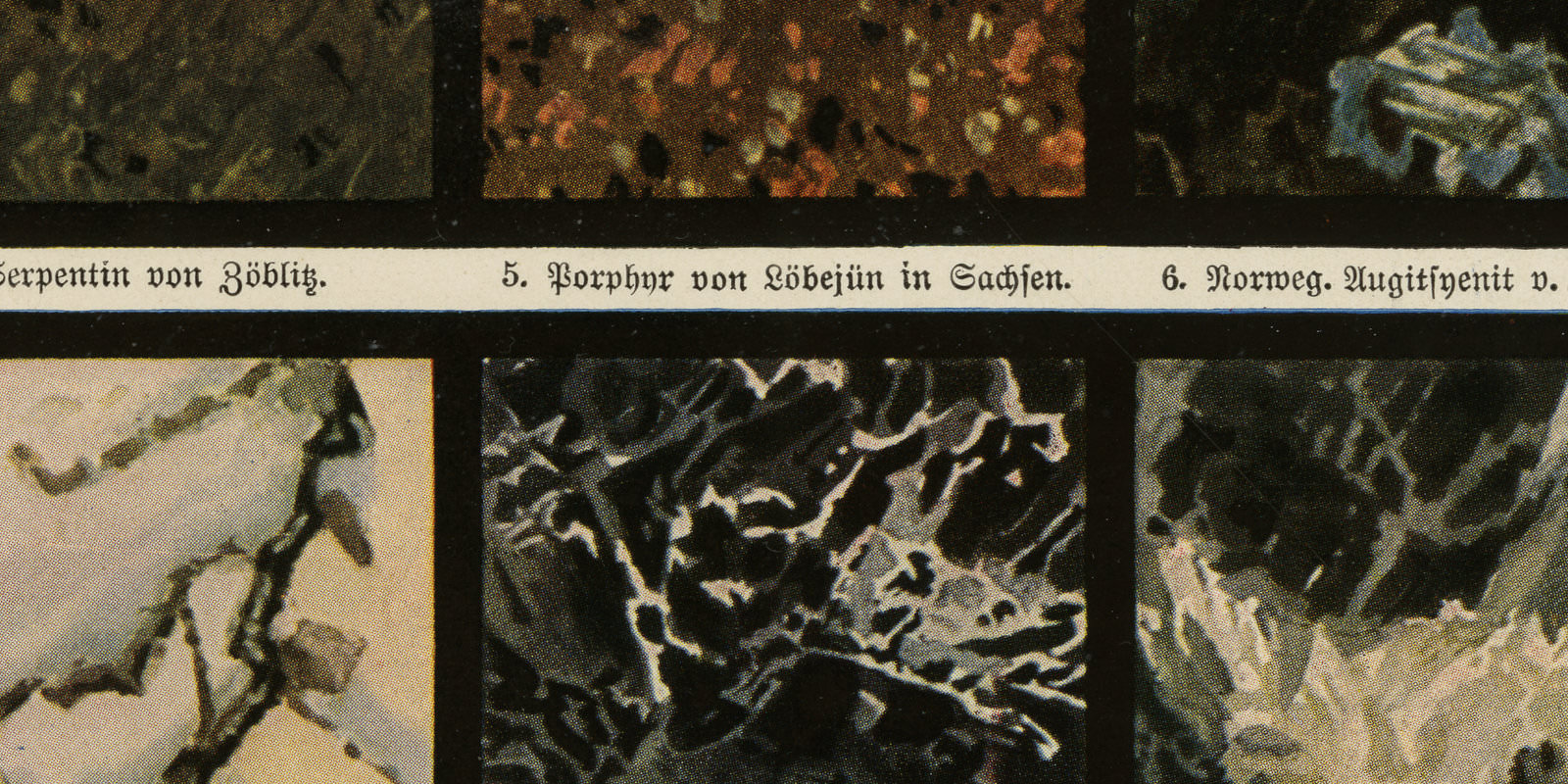 Dekorationsgesteine ca 1925 historische Bildtafel Chromotypie