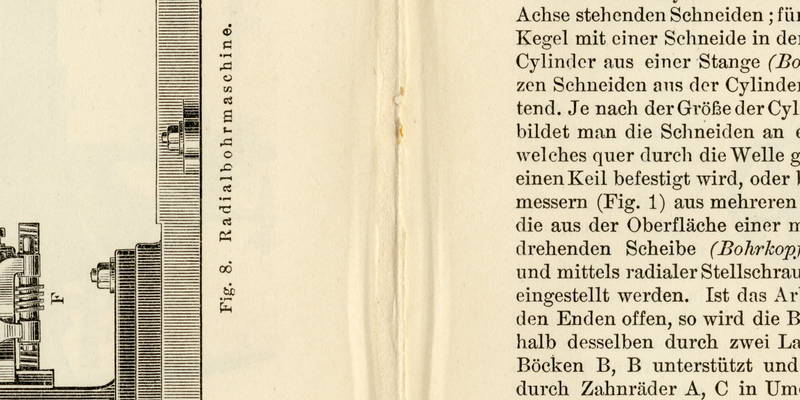 Bohrmaschinen ca 1893 historische Bildtafel Holzstich