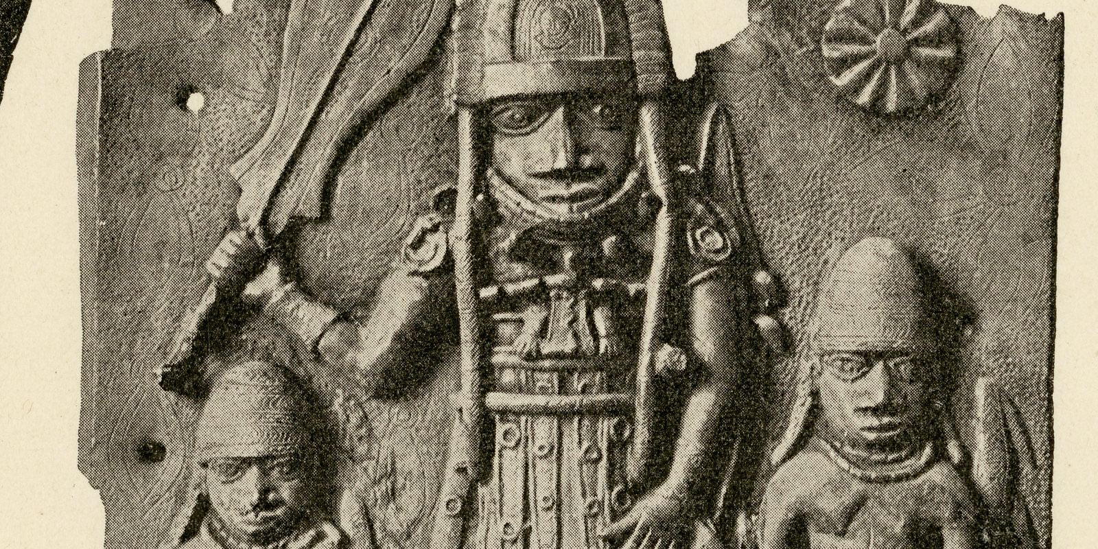 Altertümer aus Benin ca 1900 historischer Druck Autotypie