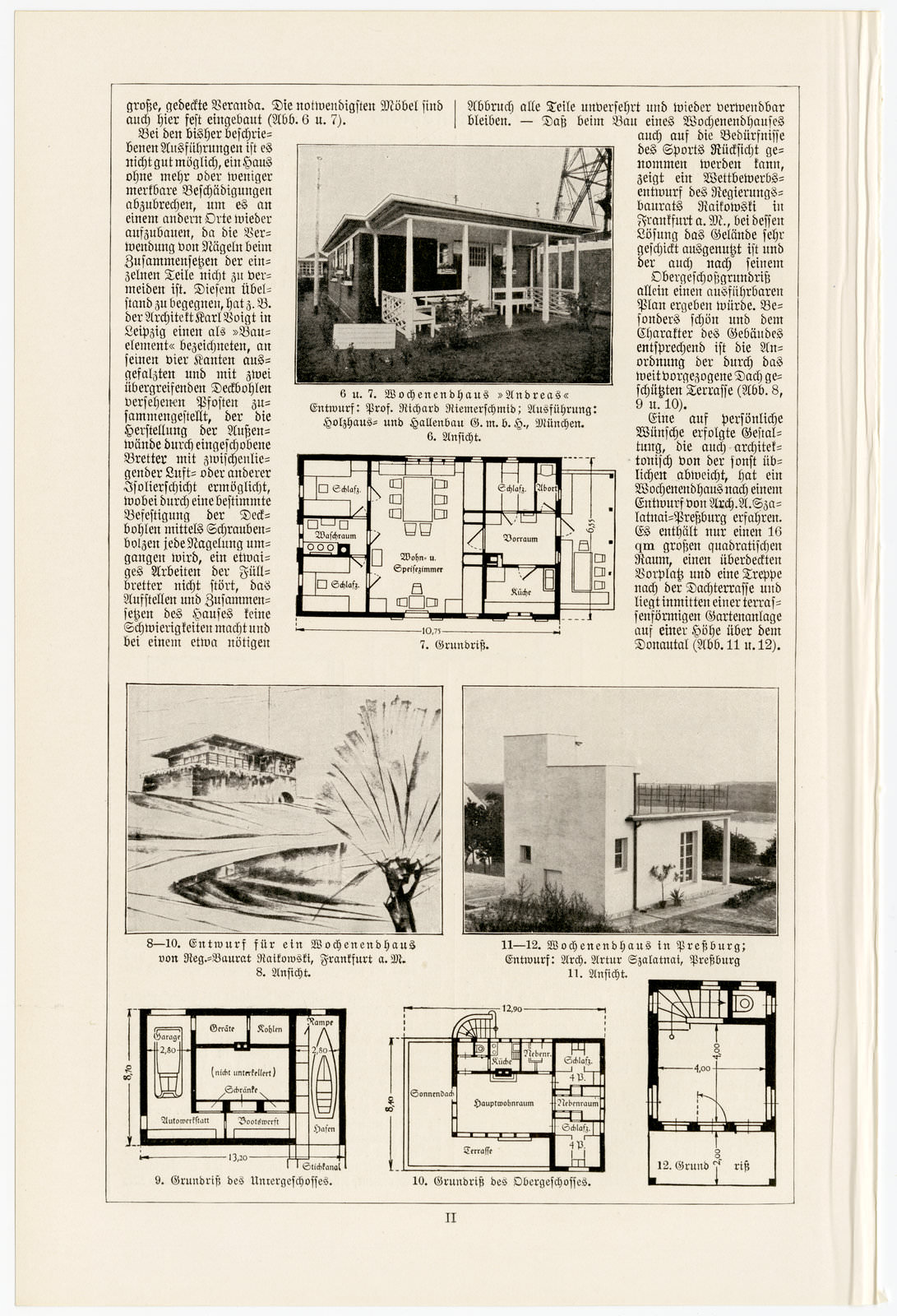Wochenendhaus ca 1930 historische Bildtafel Autotypie