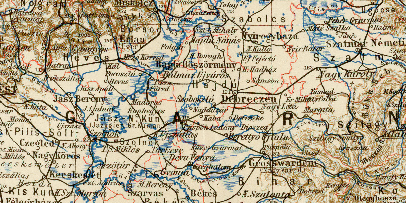 Ungarn Galizien Bukowina ca 1901 historische Karte Lithographie