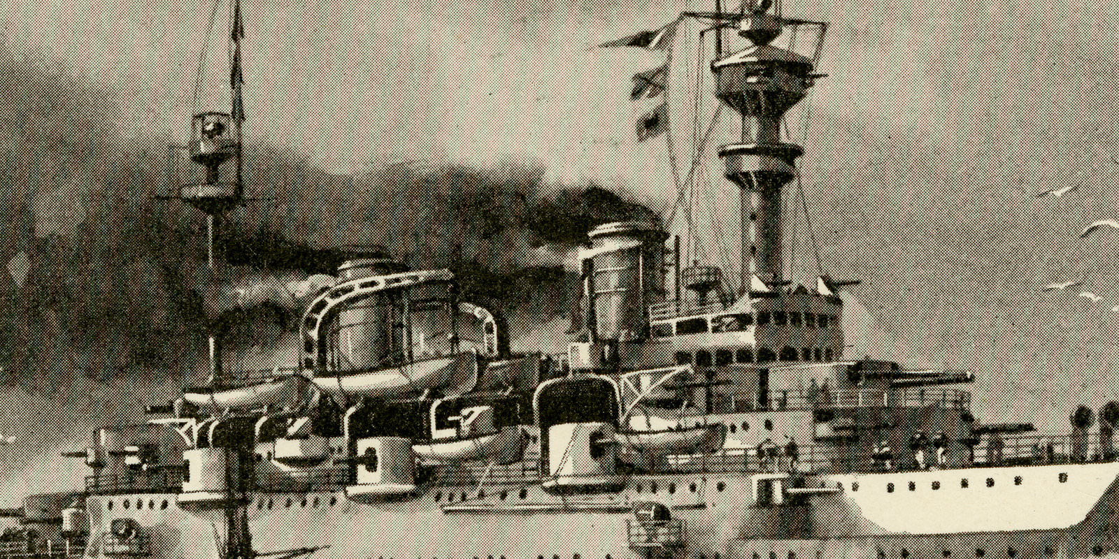 Panzerschiffe VI ca 1898 historischer Druck Autotypie