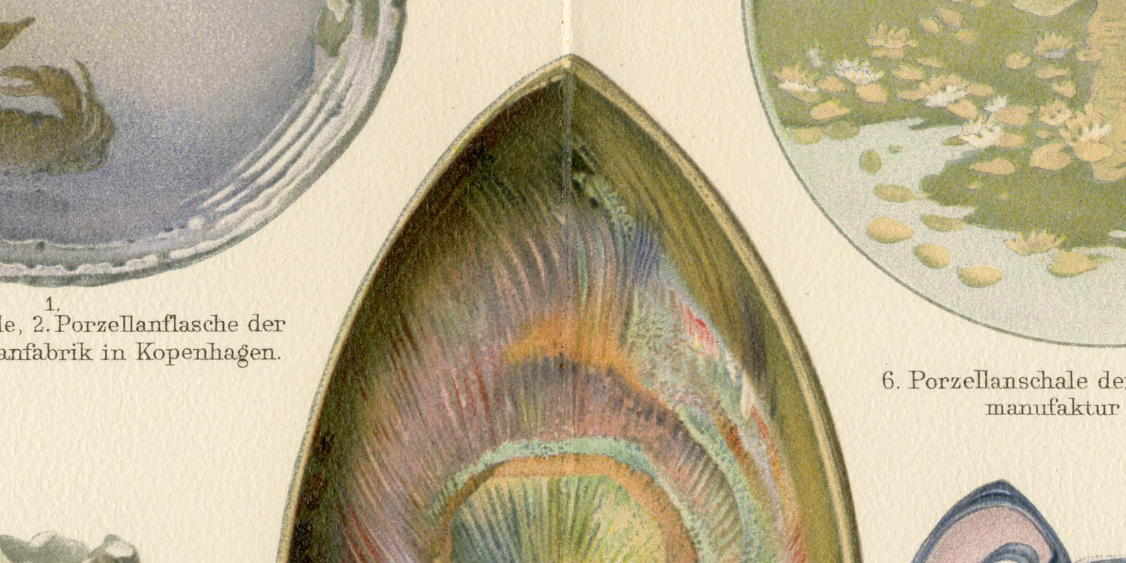 Moderne Keramik ca 1901 historische Bildtafel Chromolithographie