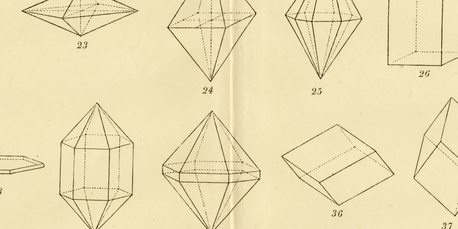 Krystalle ca 1885 historische Grafik Holzstich