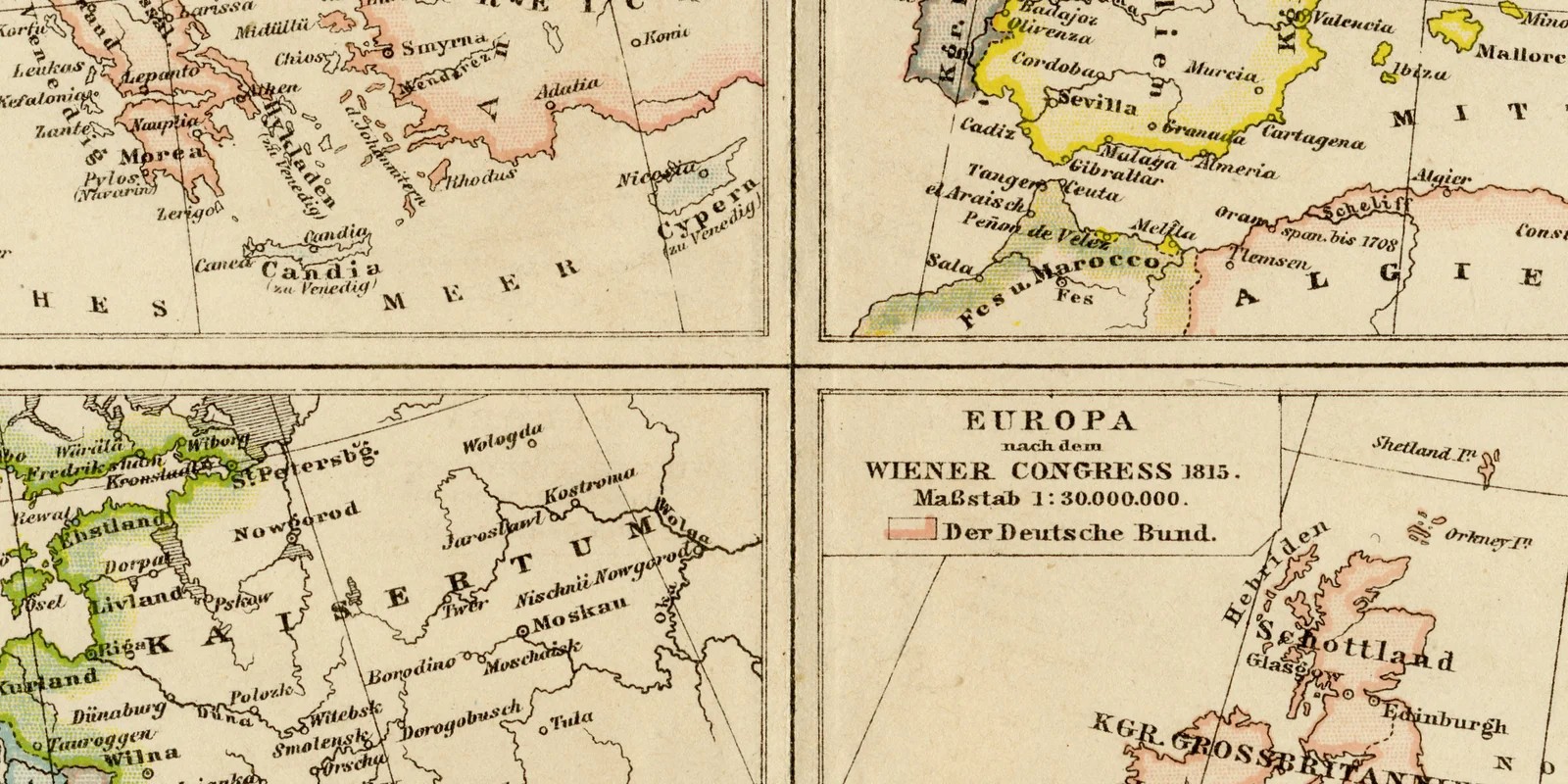 Europa historische Karten ca 1883 historische Karte Lithographie