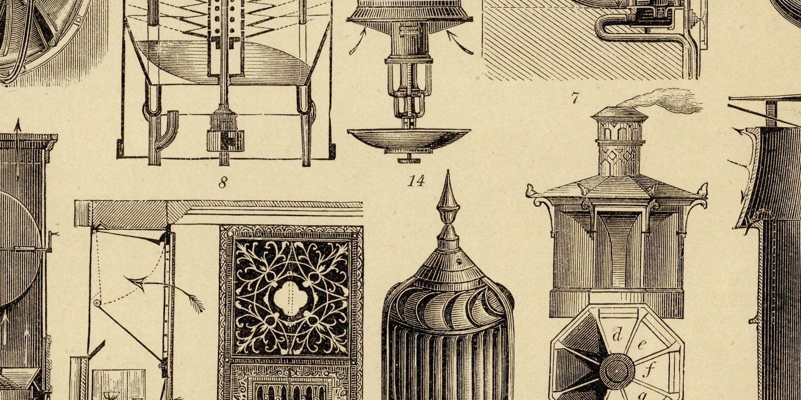 Ventilation ca 1886 historische Grafik Holzstich