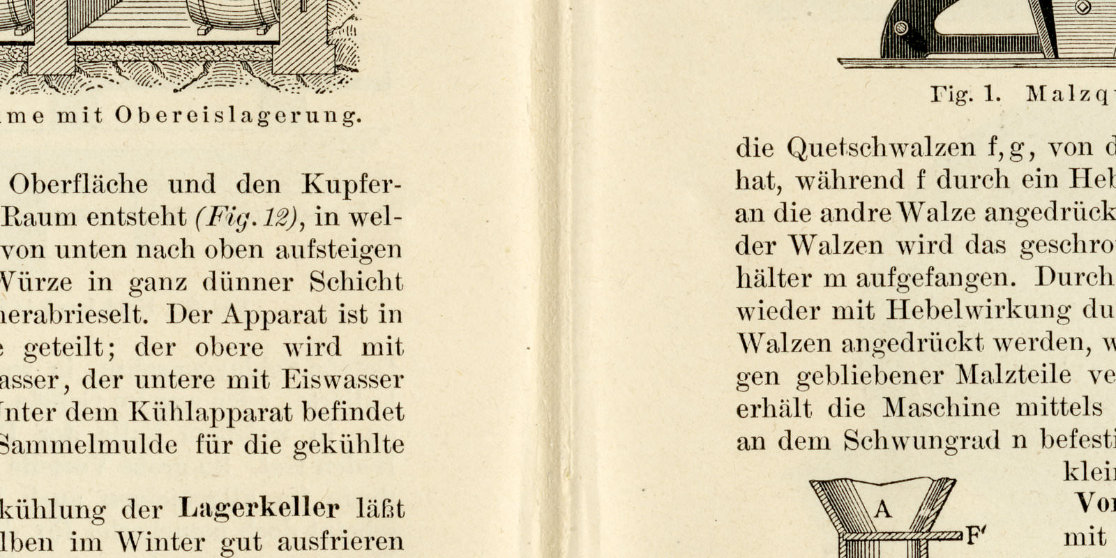 Bierbrauerei ca 1893 historische Bildtafel Holzstich