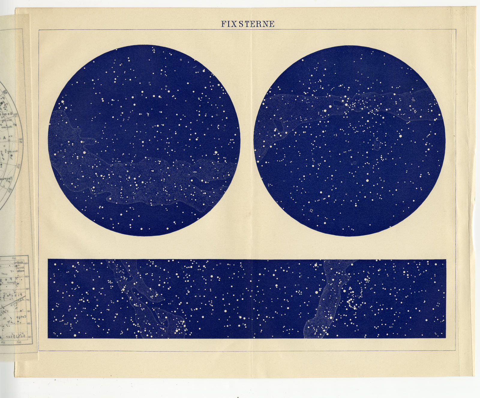 Fixsterne ca 1926 historische Karte Lithographie