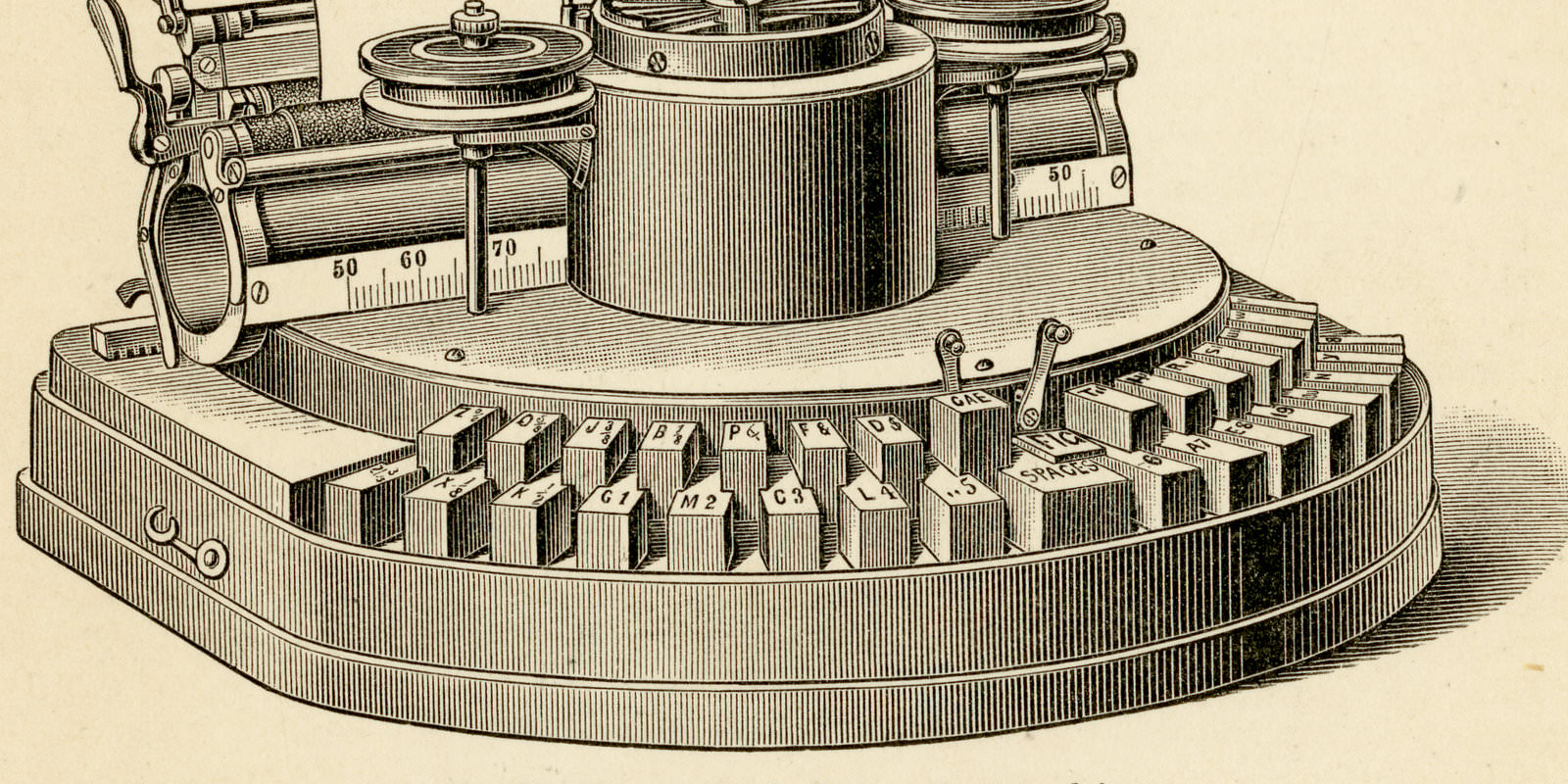 Schreibmaschinen ca 1897 historische Bildtafel Holzstich