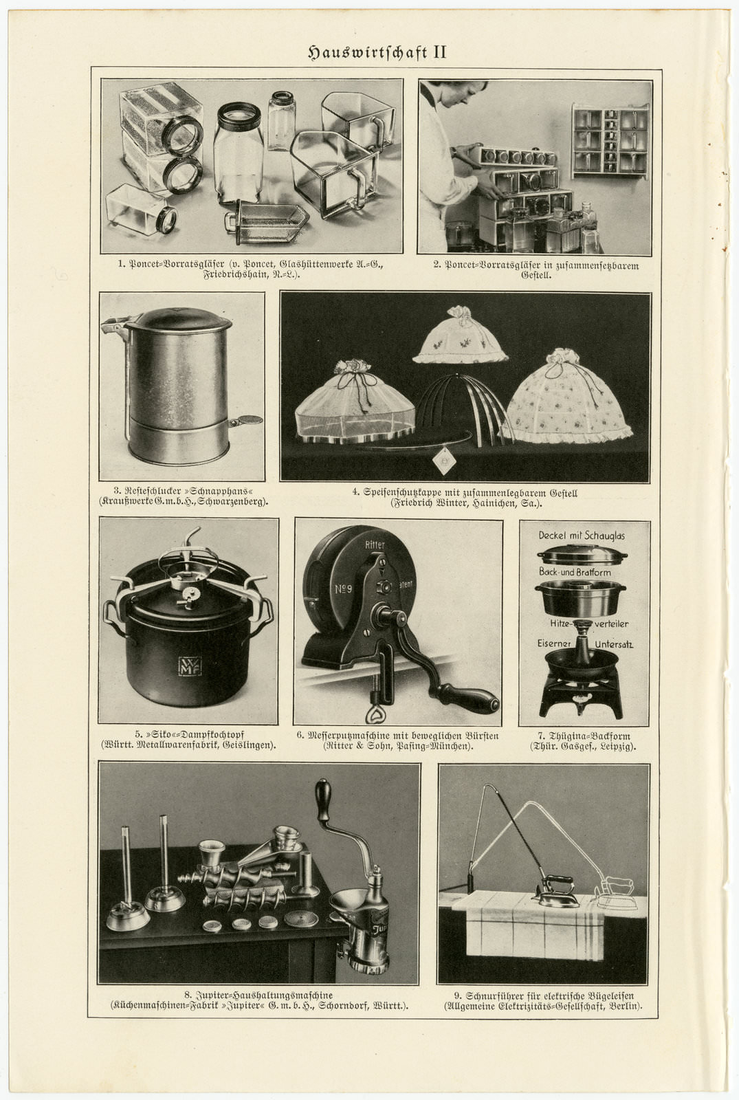 Hauswirtschaft I - II ca 1933 historische Bildtafel Autotypie