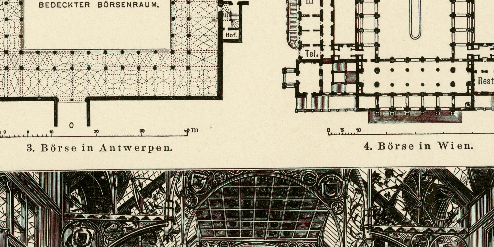 Börsengebäude III ca 1901 historische Bildtafel Holzstich