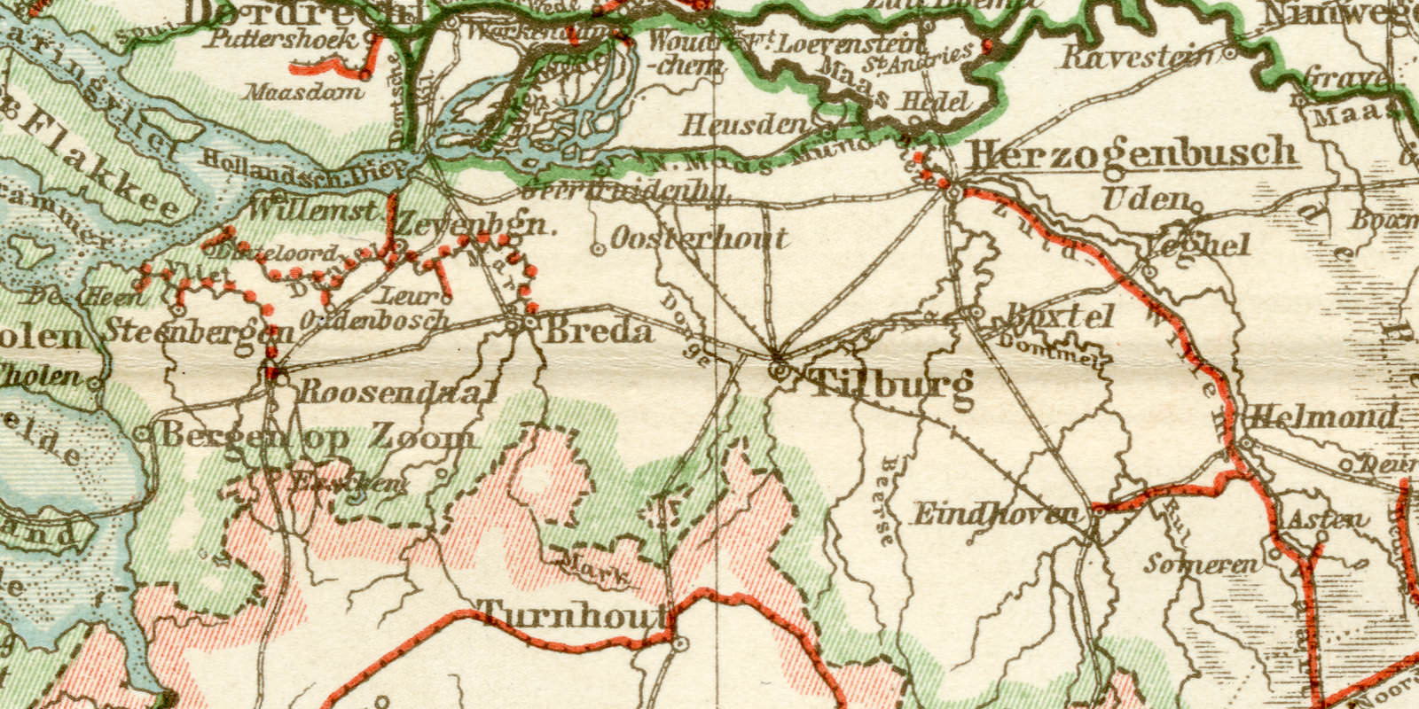 Die Schiffahrtsstrassen in Belgien und den Niederlanden historische Landkarte Lithographie ca 1903
