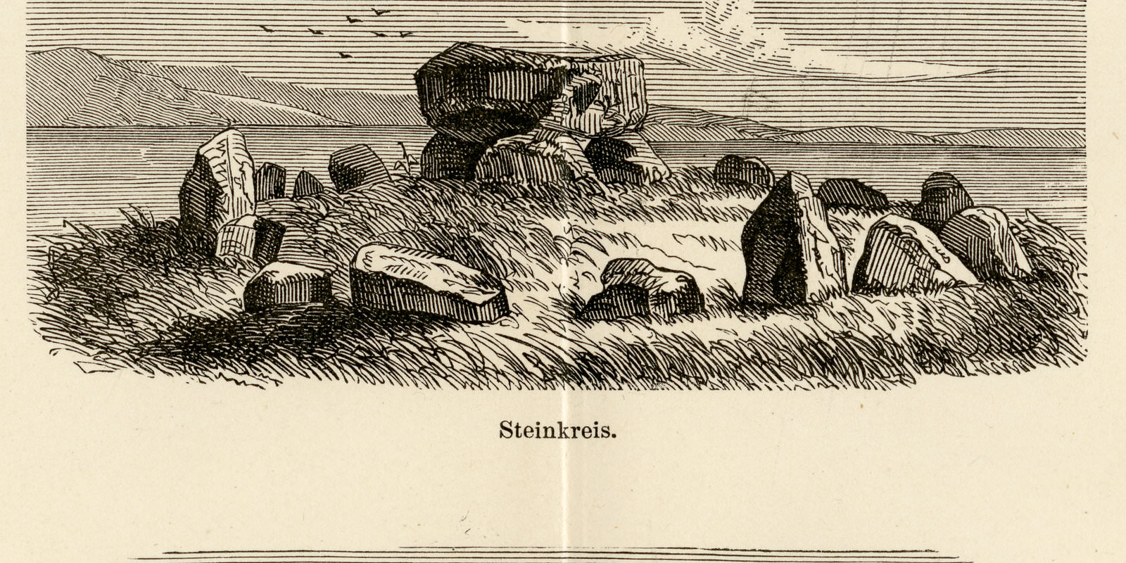 Kultur der Steinzeit ca 1897 historische Bildtafel Holzstich