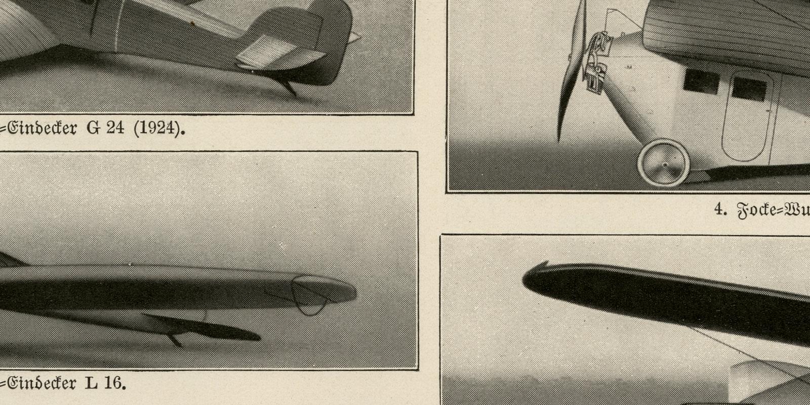 Flugzeuge III - IV ca 1926 historische Bildtafel Autotypie
