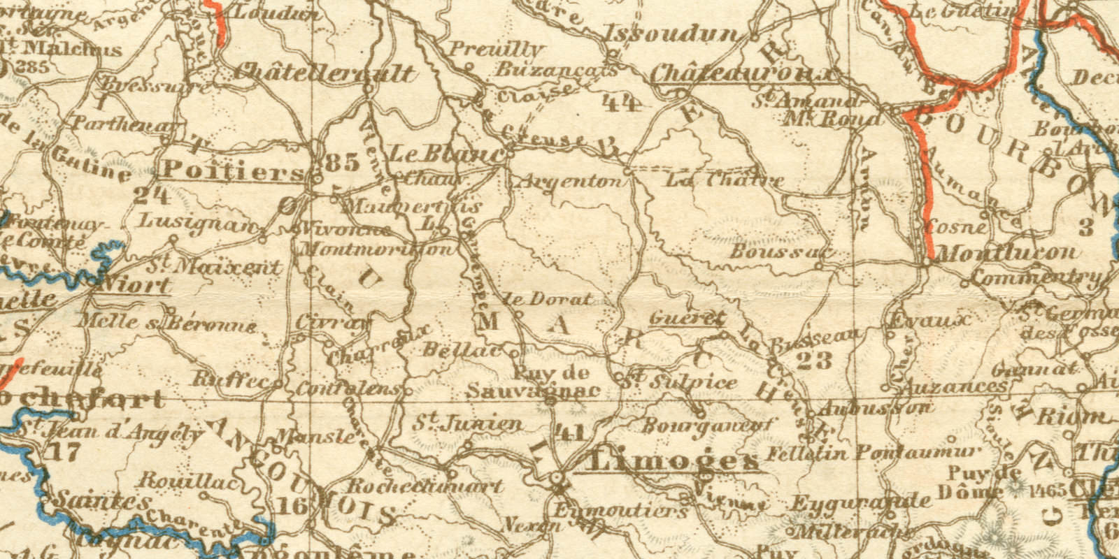Die Schiffahrtsstrassen von Frankreich und den angrenzenden Gebieten historische Landkarte Lithographie ca 1895