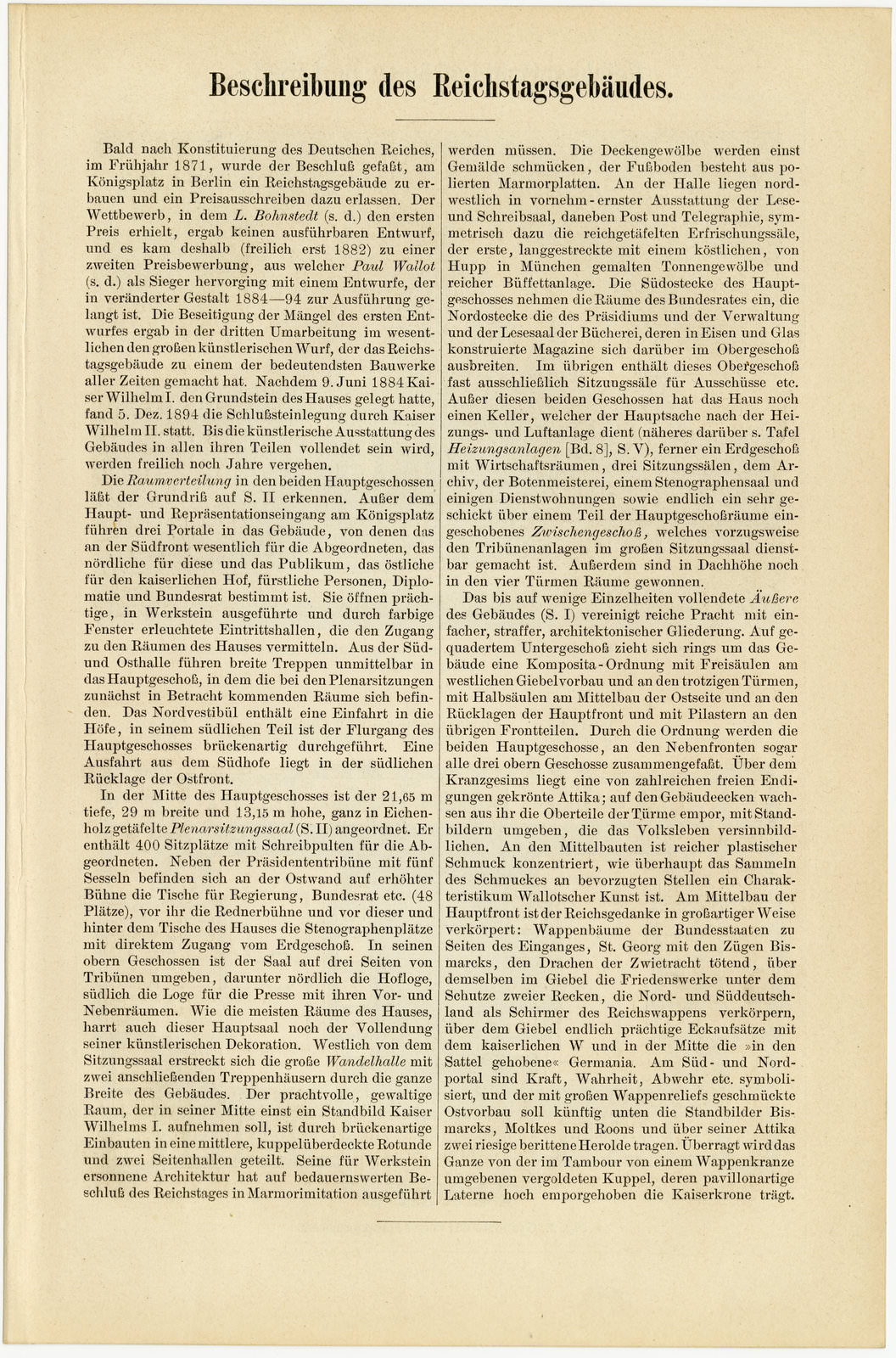 Reichgerichtsgebäude Leipzig I - II ca 1896 historische Bildtafel Holzstich