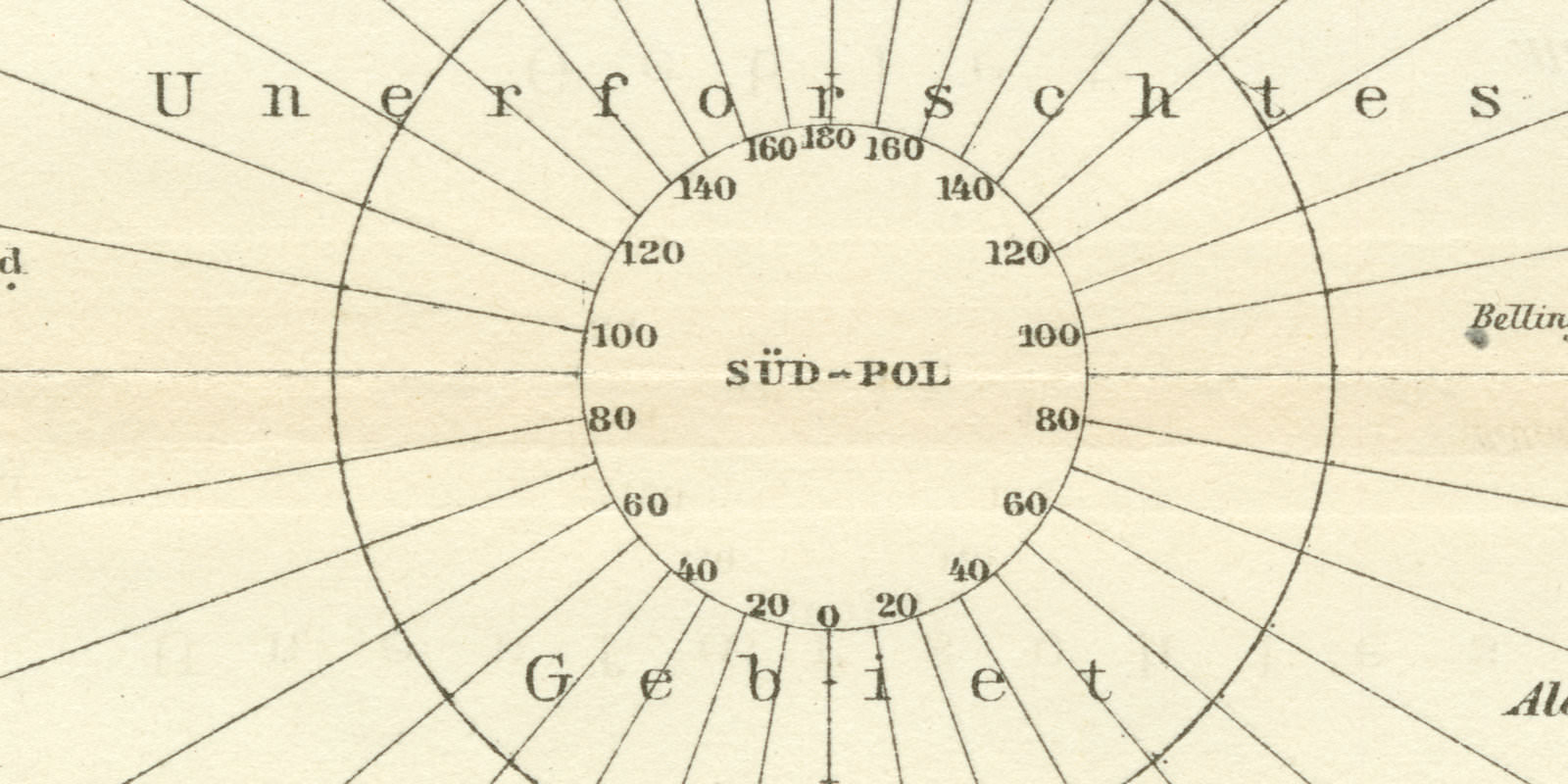 Karte der Südpolarländer historische Landkarte Lithographie ca 1897