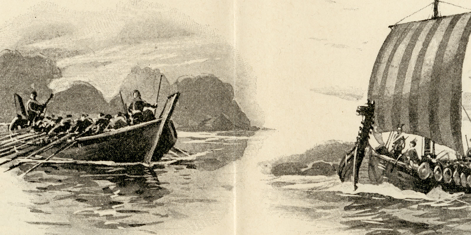 Schiffstypen aller Zeiten I - III ca 1897 historischer Druck Autotypie