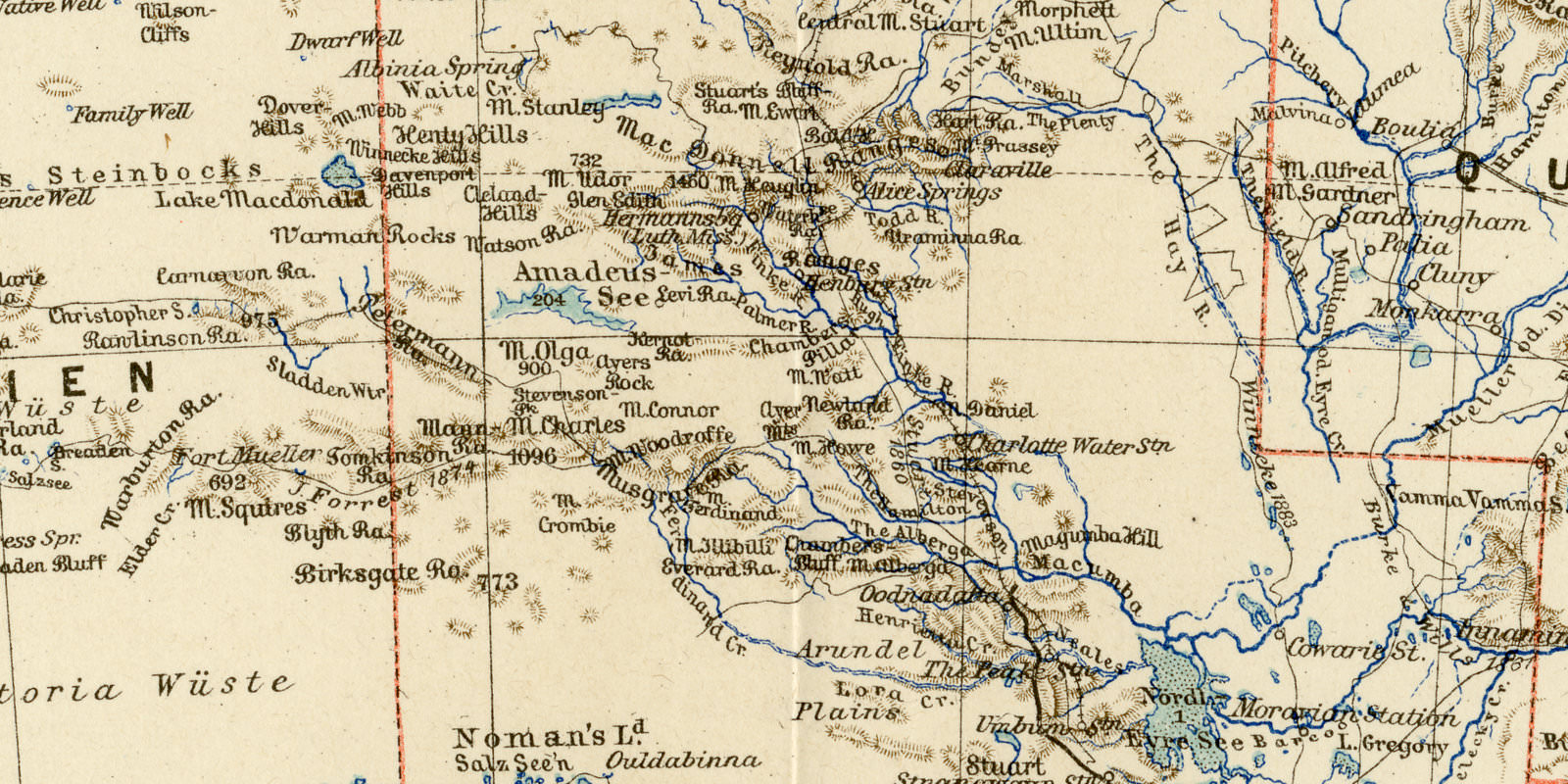 Australien ca 1899 historische Karte Lithographie