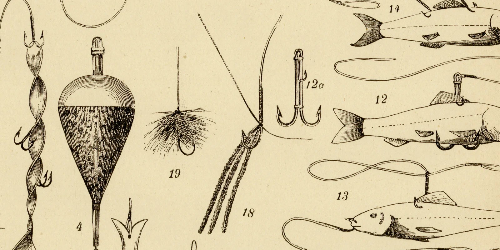 Angelfischerei ca 1882 historische Grafik Holzstich