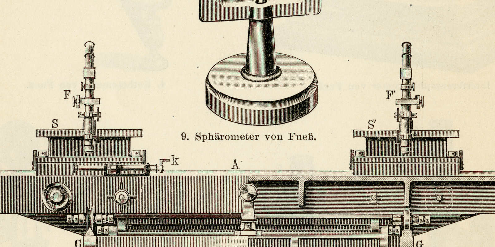Meßinstrumente I - II ca 1901 historische Bildtafel Holzstich