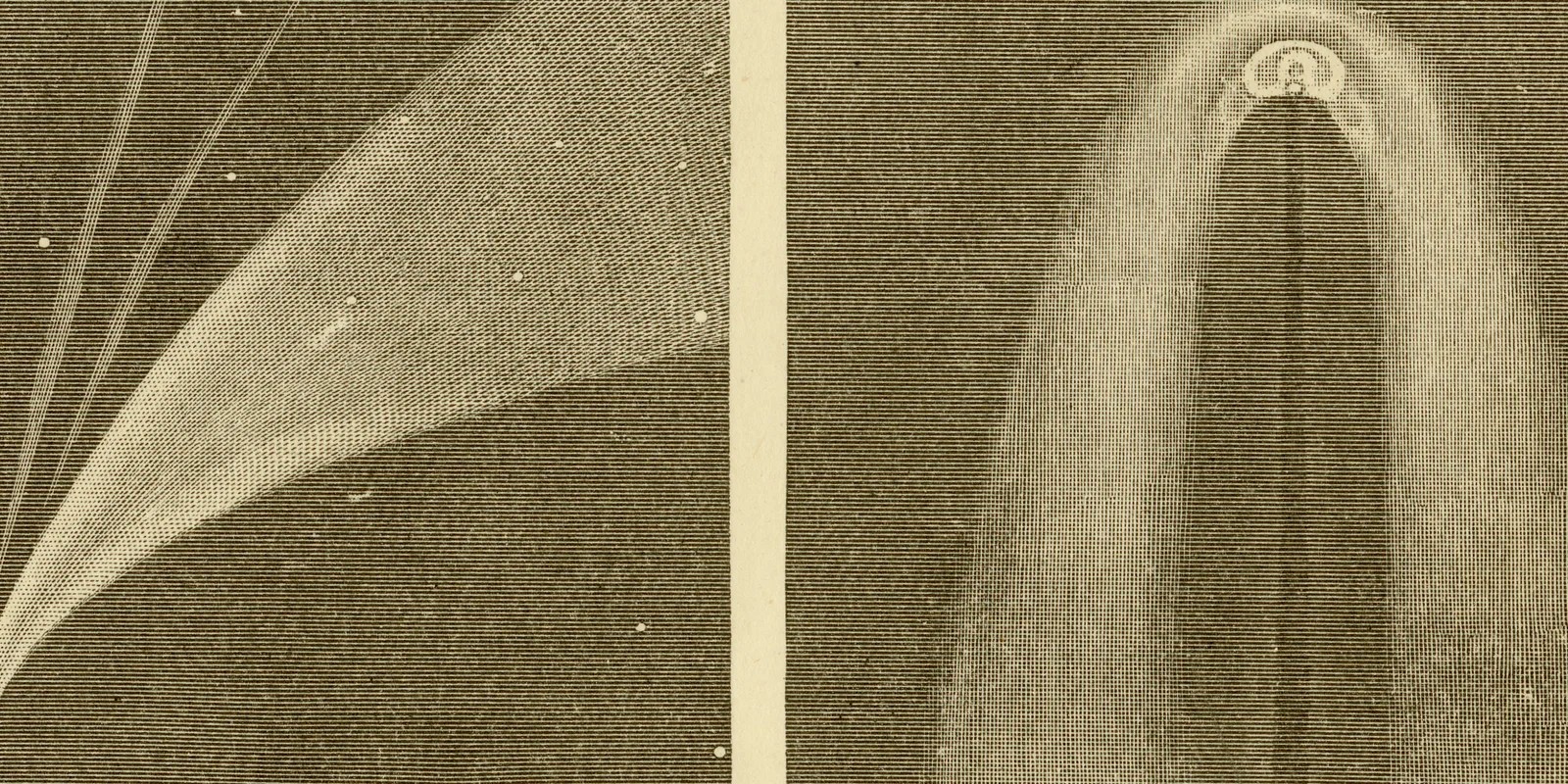 Kometen ca 1885 historische Grafik Holzstich