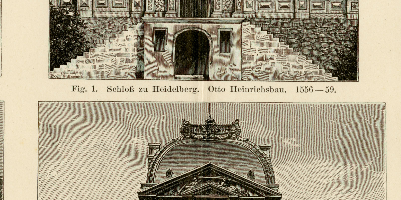 Architektur XI ca 1893 historische Bildtafel Holzstich