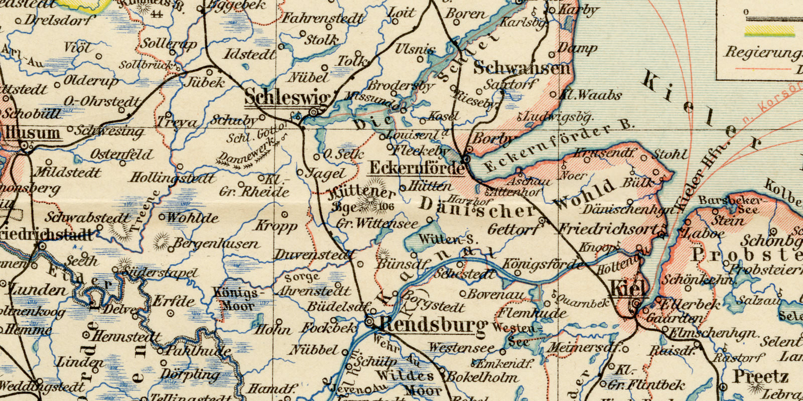 Schleswig-Holstein Helgoland ca 1897 historische Karte Lithographie