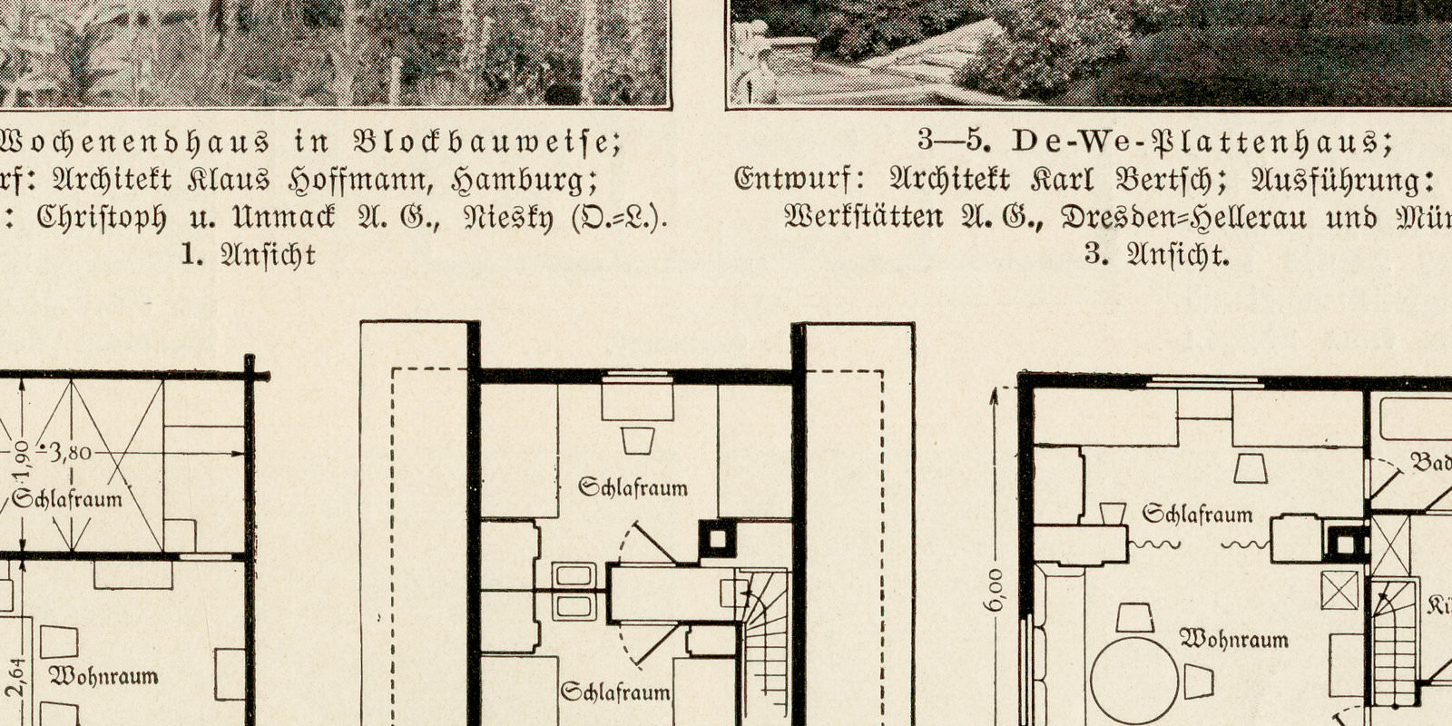 Wochenendhaus ca 1930 historische Bildtafel Autotypie