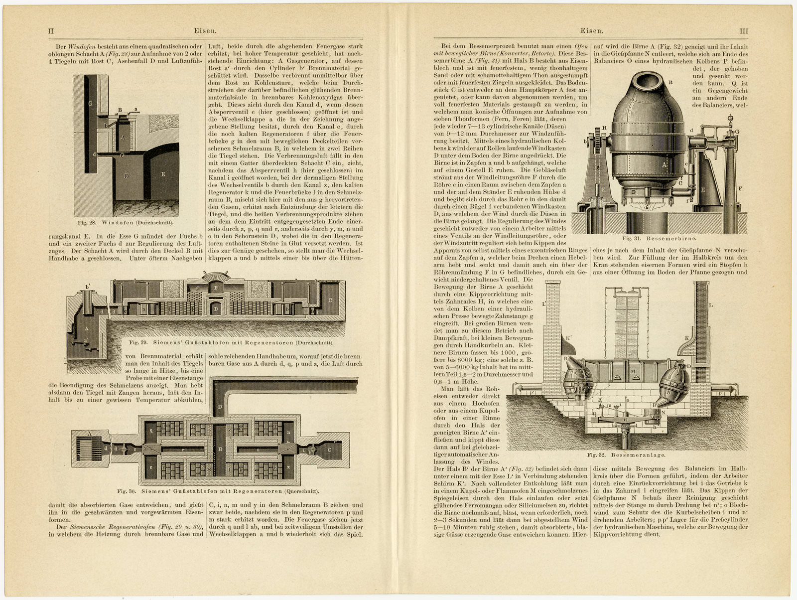 Eisen III ca 1893 historische Bildtafel Holzstich