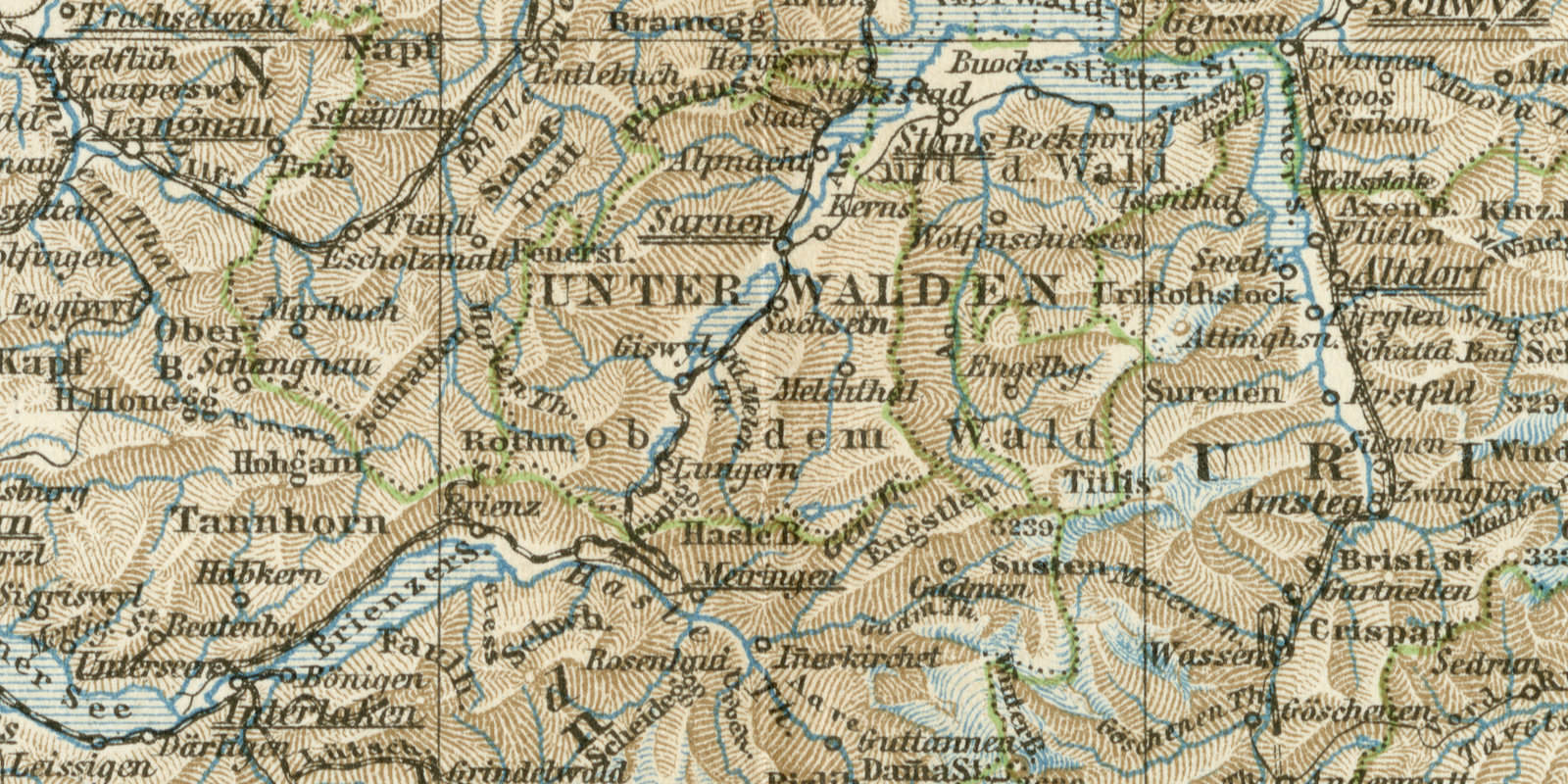 Die Schweiz historische Landkarte Lithographie ca 1896