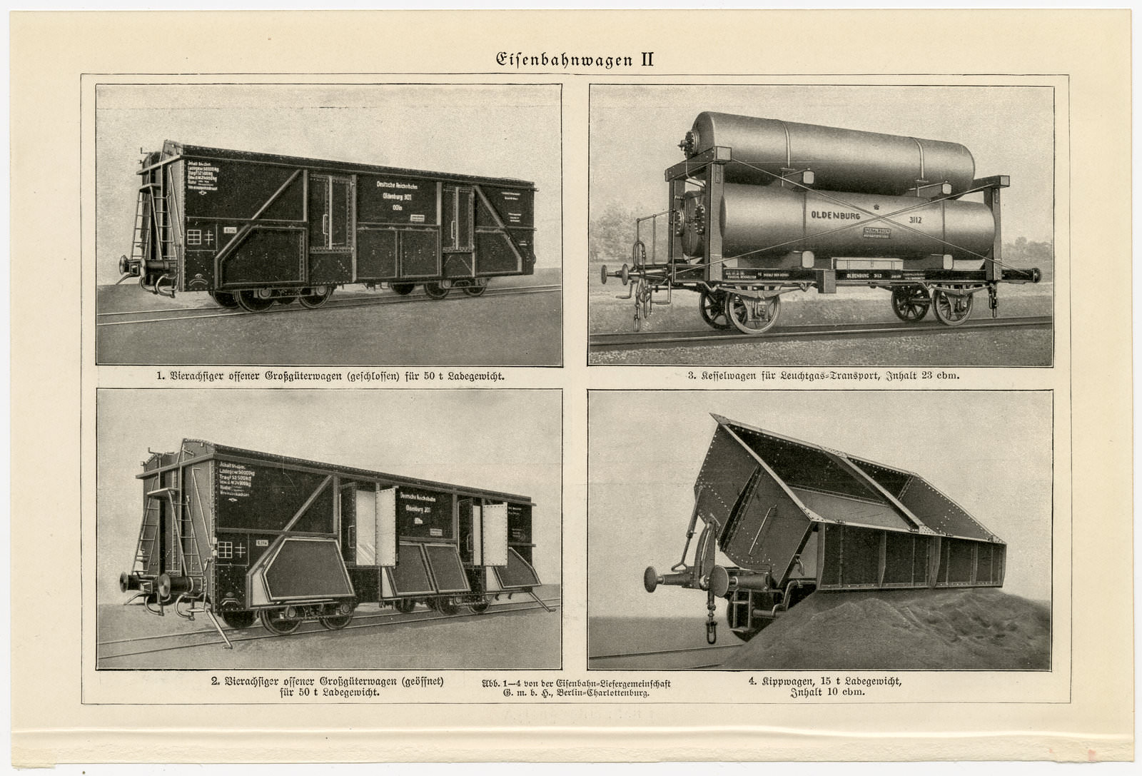 Eisenbahnwagen I - II ca 1925 historische Bildtafel Autotypie
