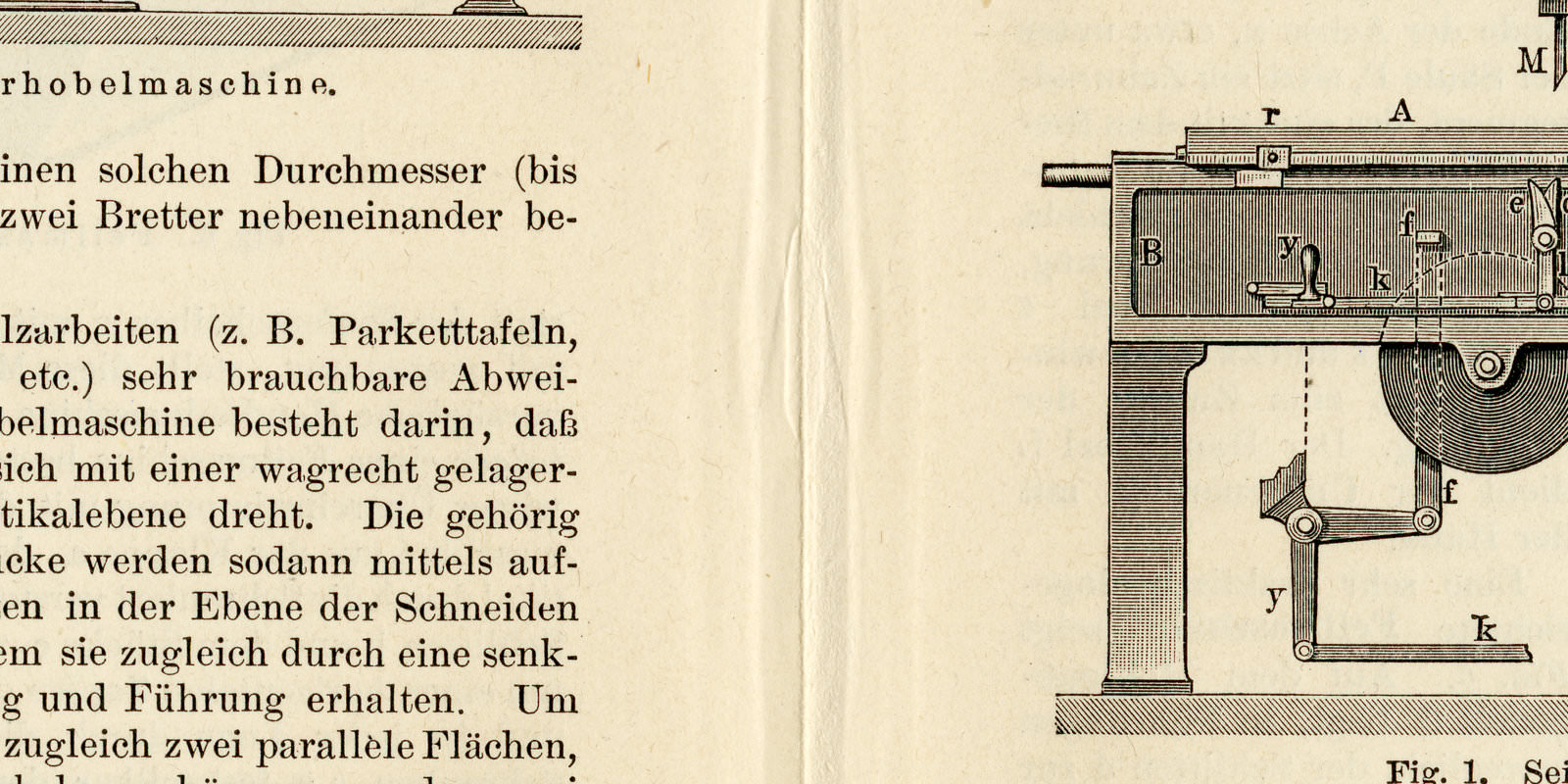 Hobelmaschinen ca 1895 historische Bildtafel Holzstich