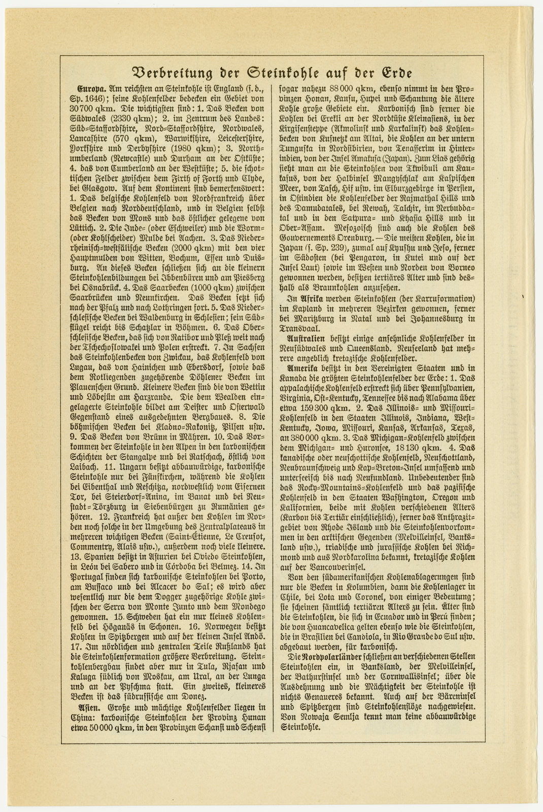 Steinkohleformation III ca 1929 historische Bildtafel Chromotypie