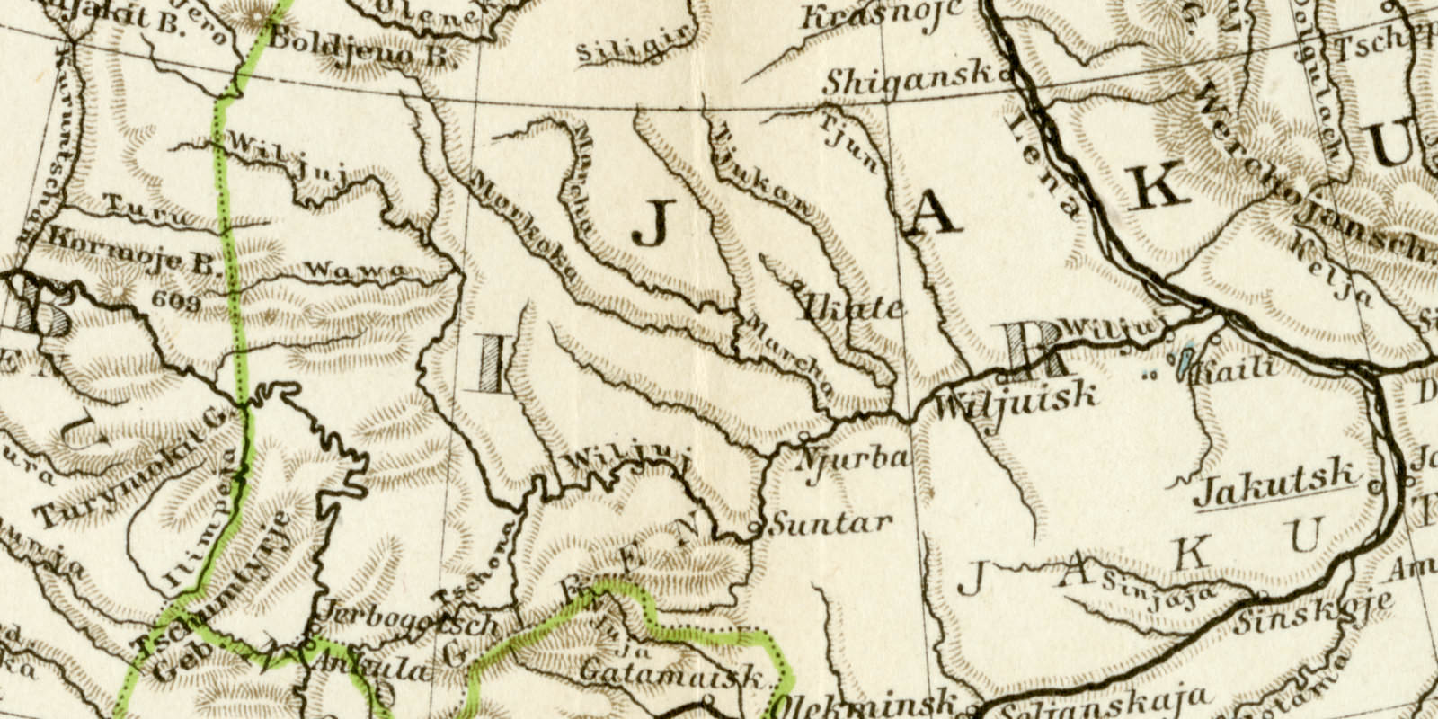 Sibirien I Übersichtskarte historische Landkarte Lithographie ca 1901