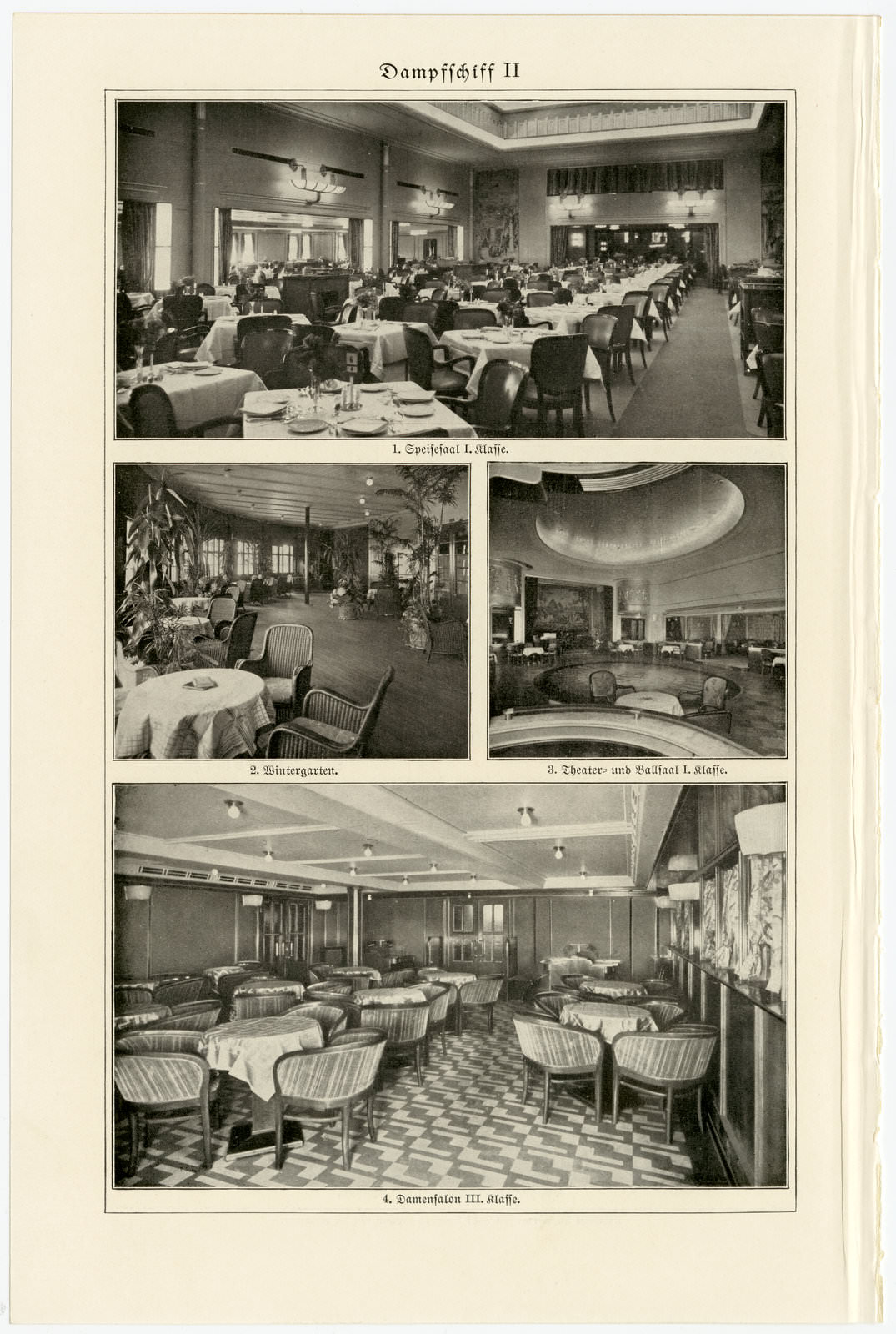 Dampfschiff I - II ca 1931 historische Bildtafel Autotypie