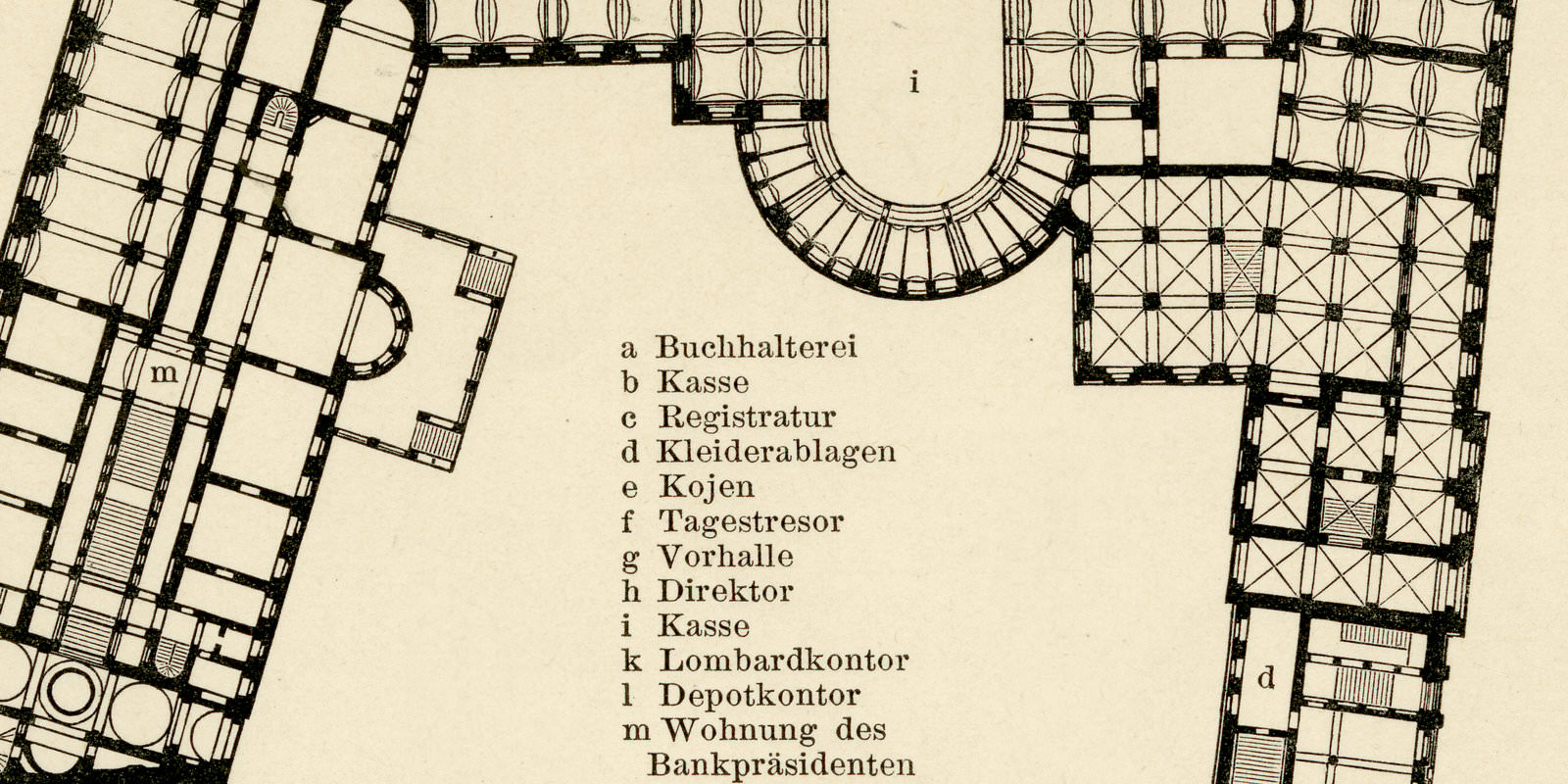 Bankgebäude ca 1898 historische Bildtafel Holzstich
