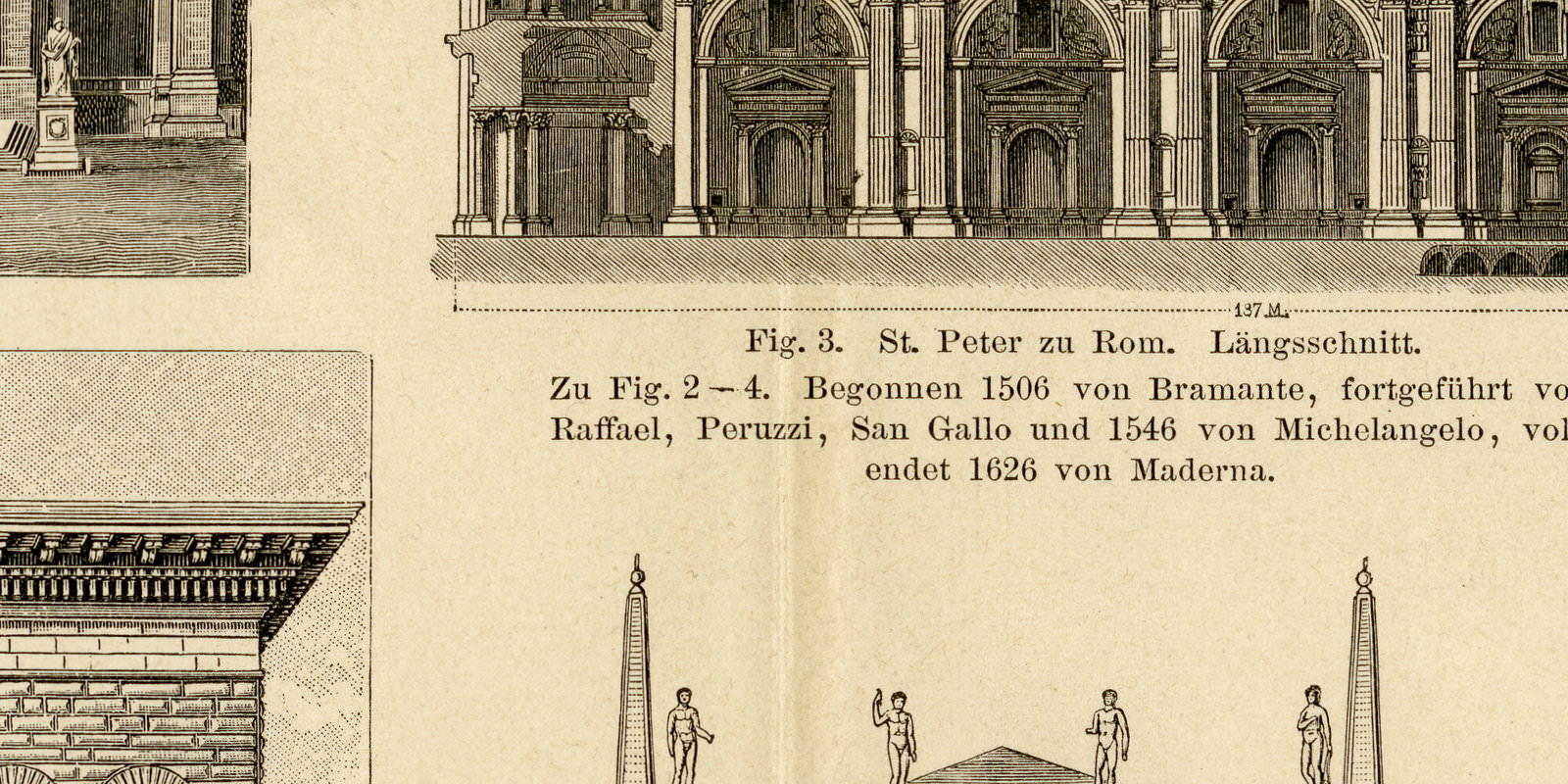 Architektur X ca 1893 historische Bildtafel Holzstich