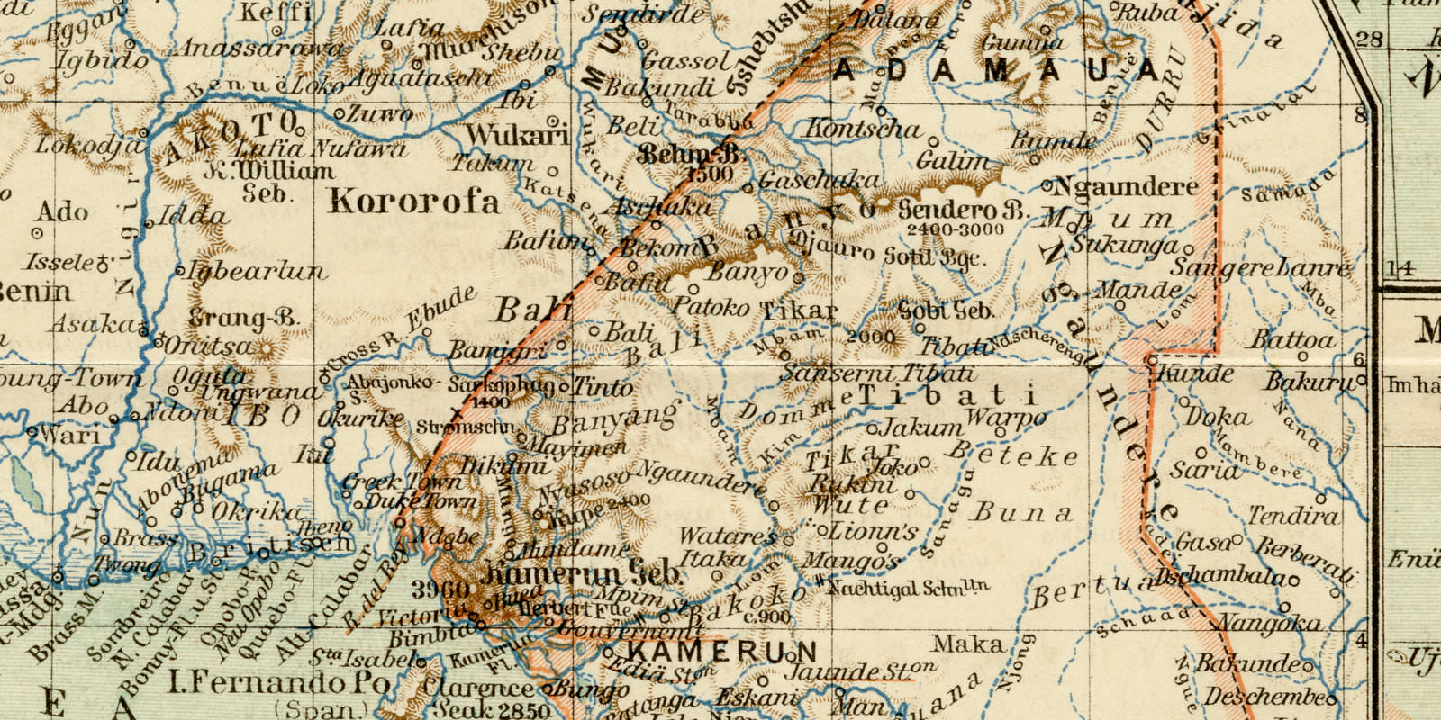 Deutsche Kolonien ca 1893 historische Karte Lithographie