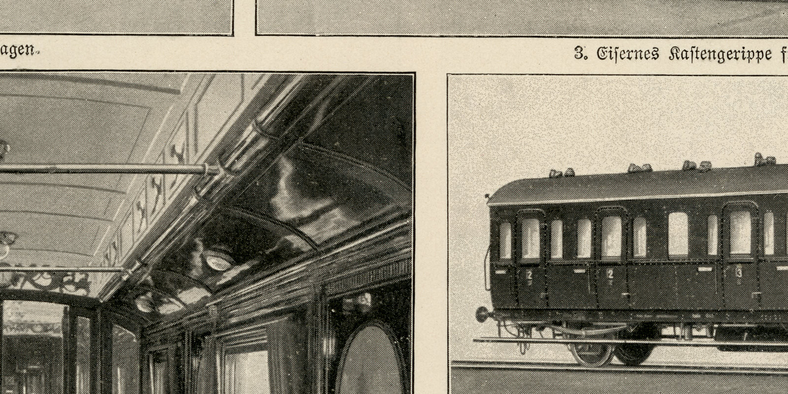 Eisenbahnwagen I - II ca 1925 historische Bildtafel Autotypie